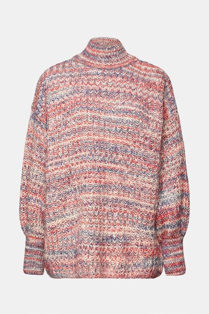 Vícebarevný pulovr se stojáčkem