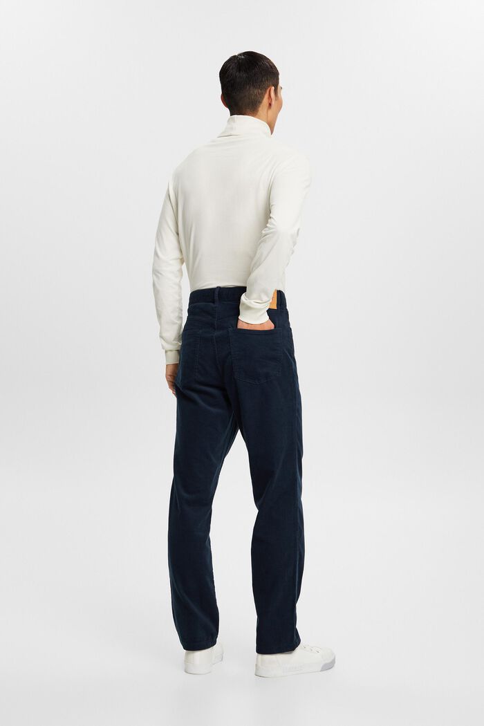 Manšestrové kalhoty s rovným straight střihem, PETROL BLUE, detail image number 3