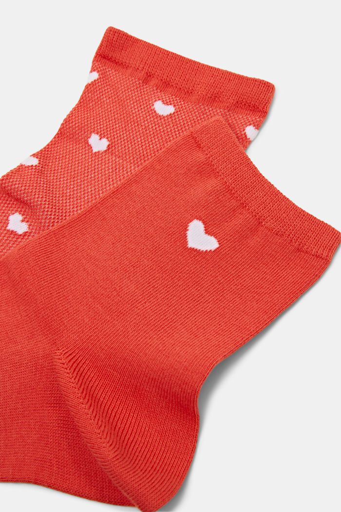 Ponožky se srdíčky, 2 páry v balení, ORANGE, detail image number 2