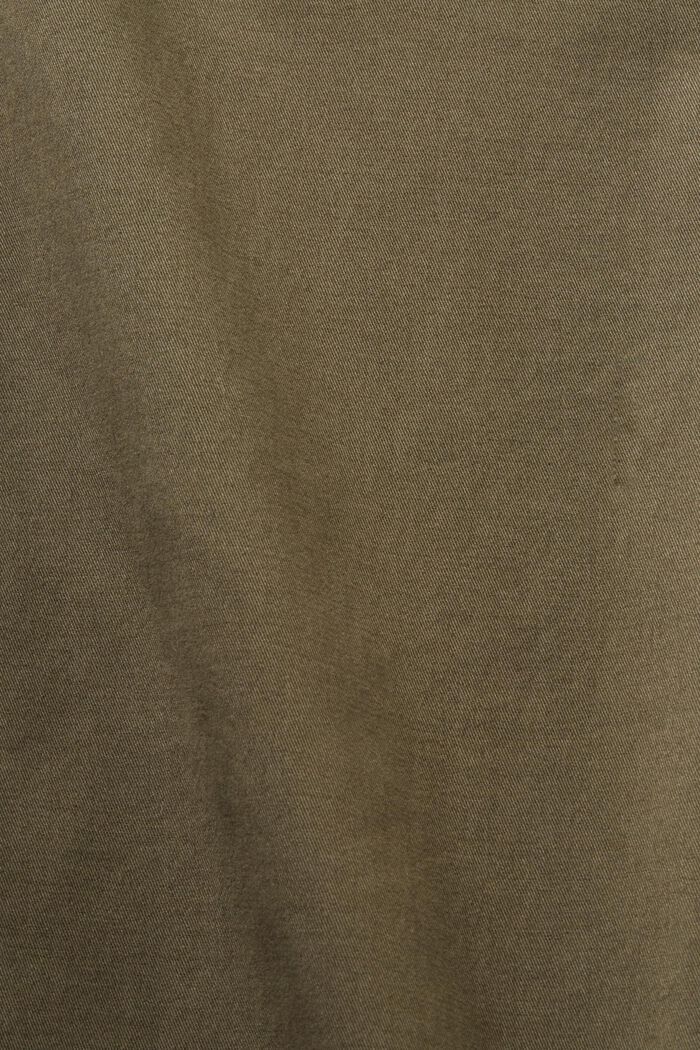 Kalhoty chino, bavlněný kepr, rovný střih, DARK KHAKI, detail image number 6