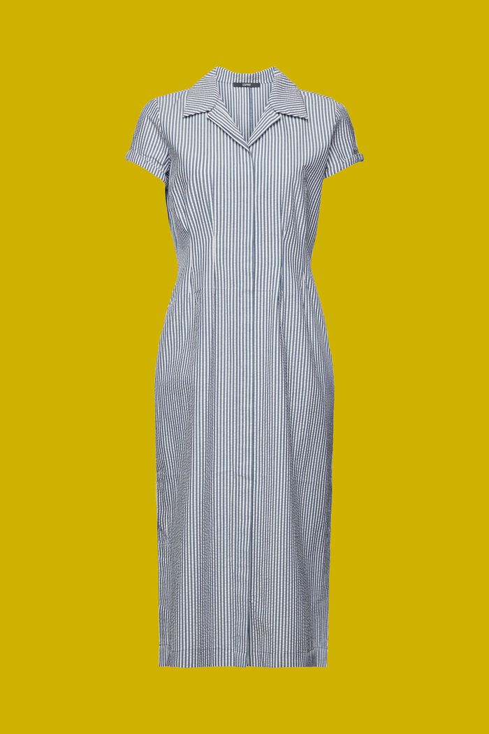 Košilové šaty seersucker, 100% bavlna, NAVY, detail image number 6