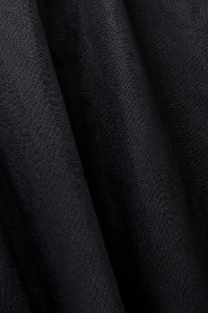 Kalhoty ze směsi bavlny a lnu, BLACK, detail image number 6