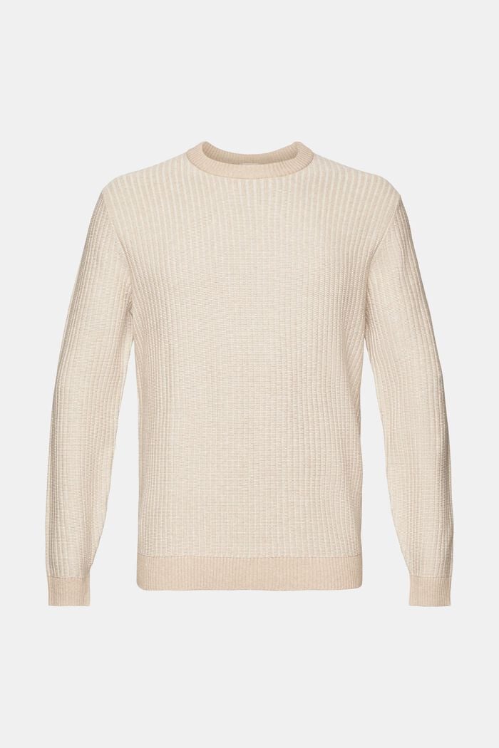Dvoubarevný pulovr z žebrové pleteniny, LIGHT TAUPE, detail image number 6