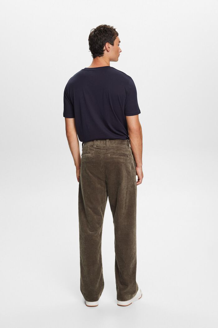 Manšestrové kalhoty se širokými nohavicemi, BROWN GREY, detail image number 4