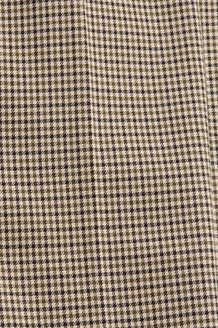 Zkrácené kalhoty se vzorem kohoutí stopy, s rozšířenými nohavicemi, DARK KHAKI, detail image number 4