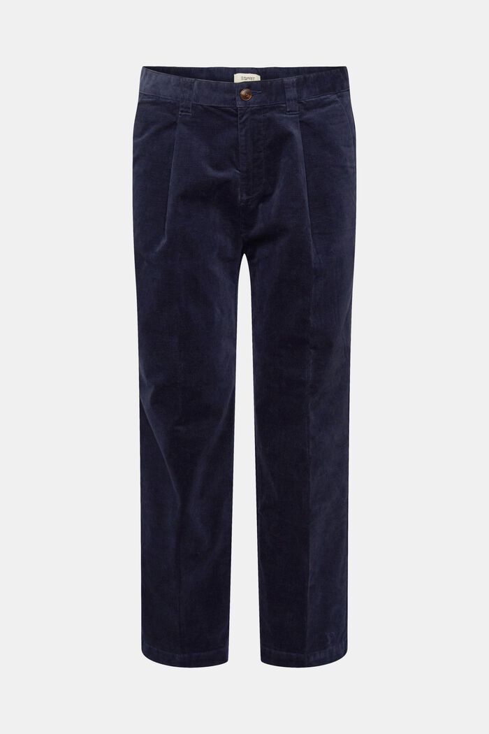 Manšestrové kalhoty s širokým střihem, NAVY, detail image number 7