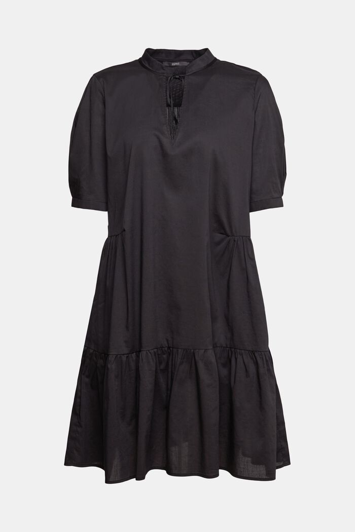 Šaty s volány, s LENZING™ ECOVERO™, BLACK, detail image number 2