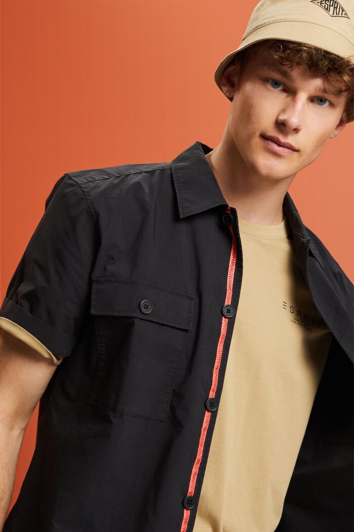 Košile s krátkým rukávem, směs s bavlnou, BLACK, detail image number 4
