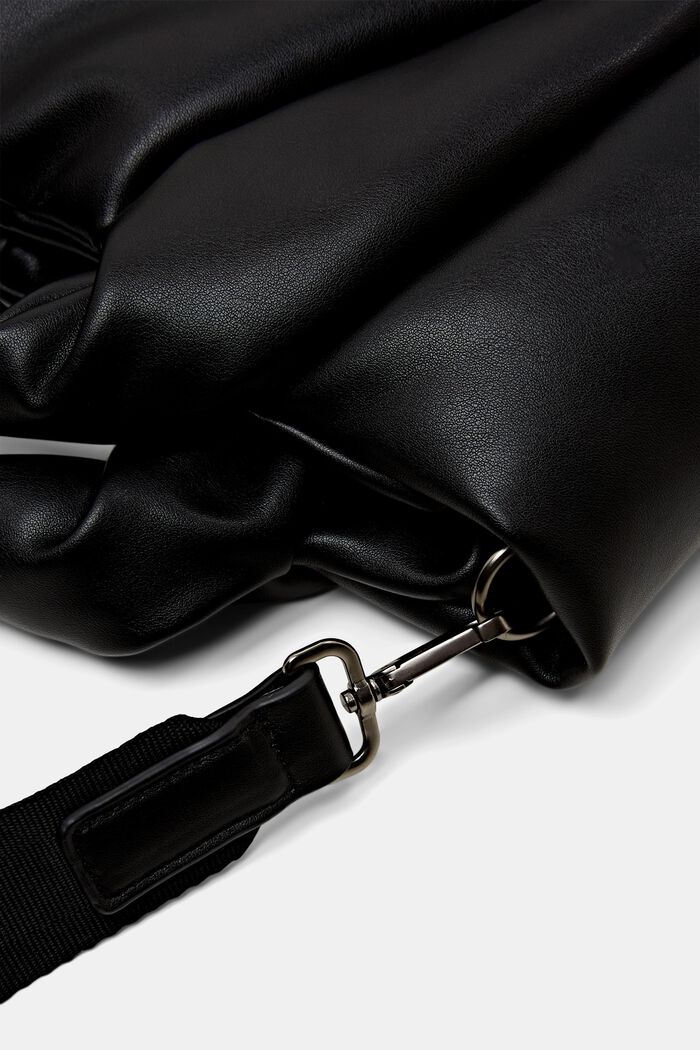 Nadýchaná taška tote bag z imitace kůže, BLACK, detail image number 1