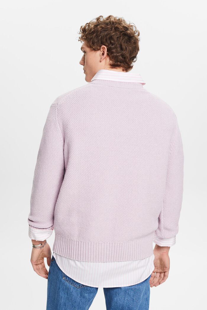 Bavlněný pulovr se špičatým výstřihem, LILAC, detail image number 3
