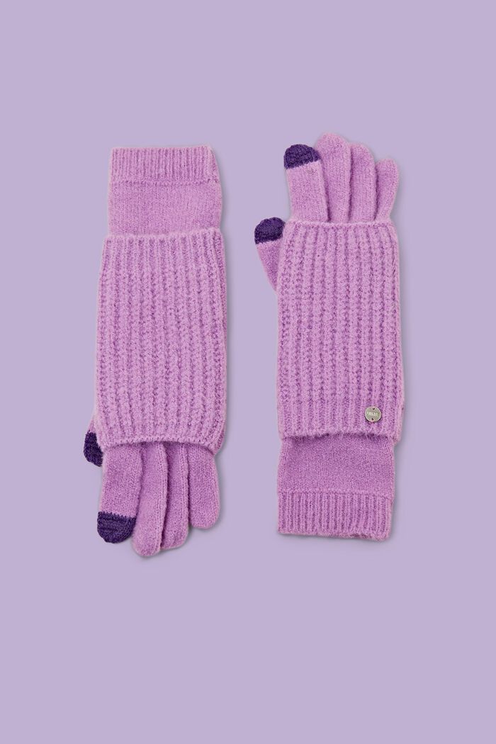 Pletené rukavice 2 v 1, LILAC, detail image number 0