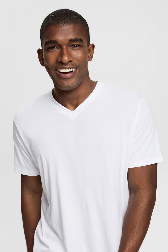 Žerzejové tričko, 100 % bavlna, WHITE, detail image number 4