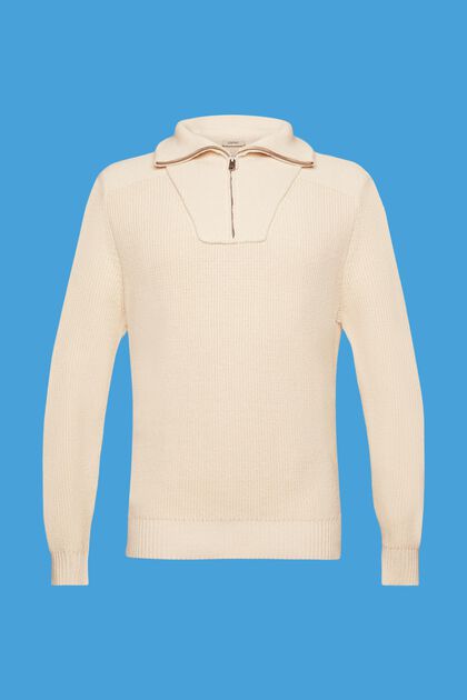 Pletený pulovr s polovičním zipem