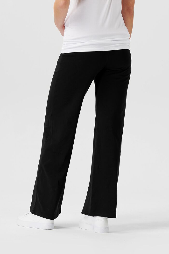 Žerzejové kalhoty přes bříško, bio bavlna, BLACK, detail image number 1