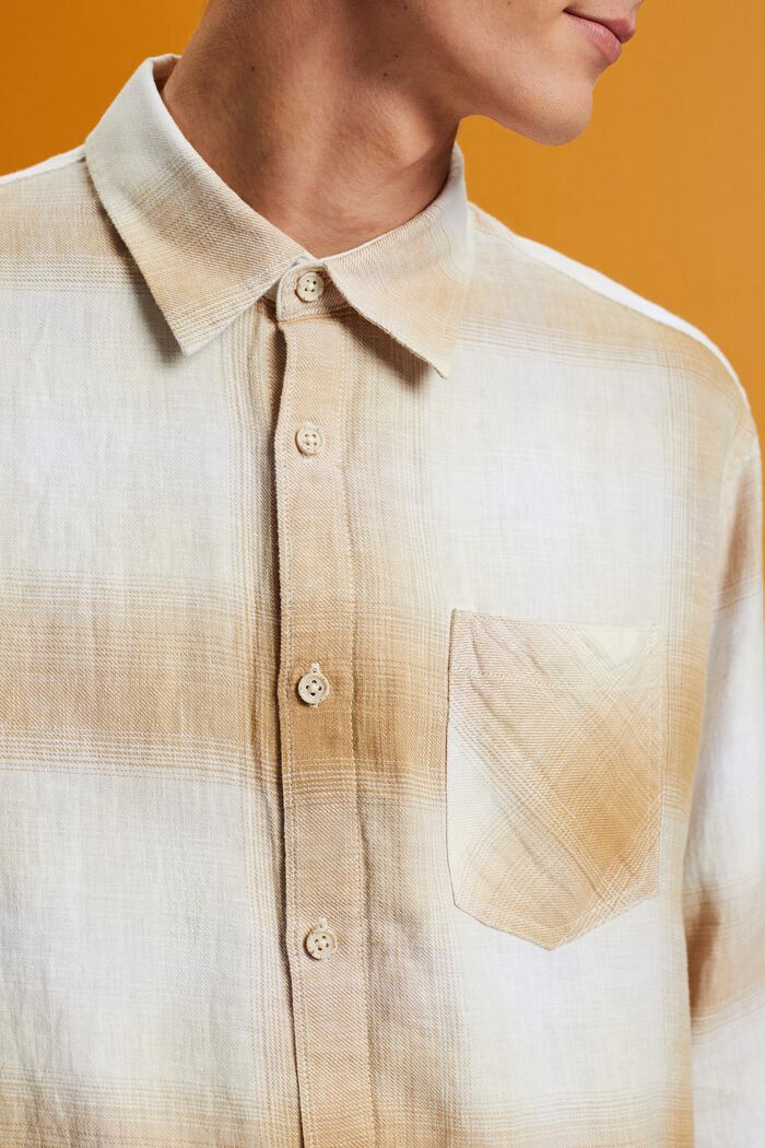 Kostkovaná košile, tartan, směs bavlny a konopí, ICE, detail image number 3