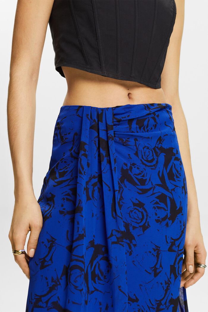 Nařasená šifonová sukně s potiskem, BRIGHT BLUE, detail image number 3