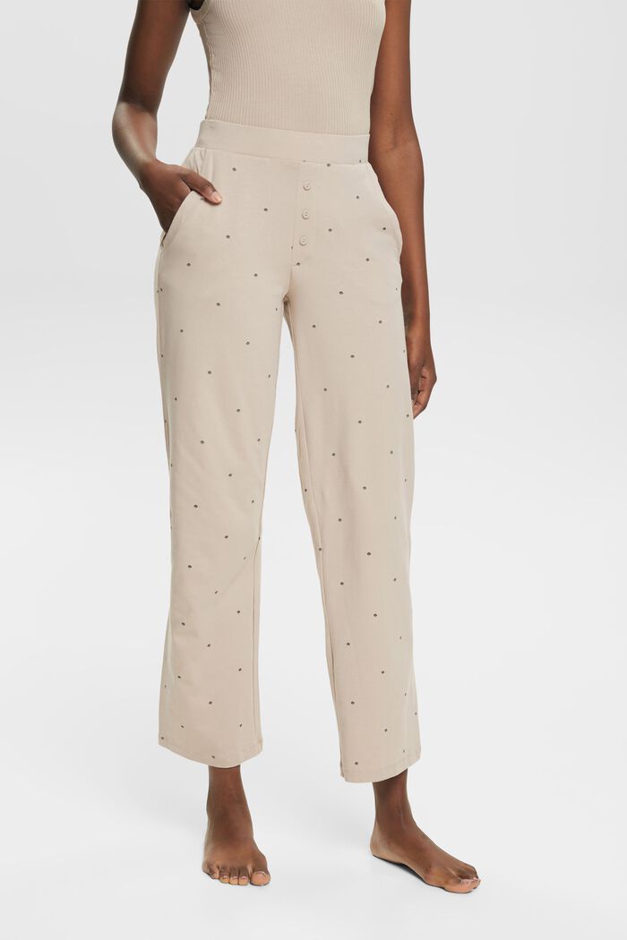 Pyžamové kalhoty s potiskem, LIGHT TAUPE, detail image number 0