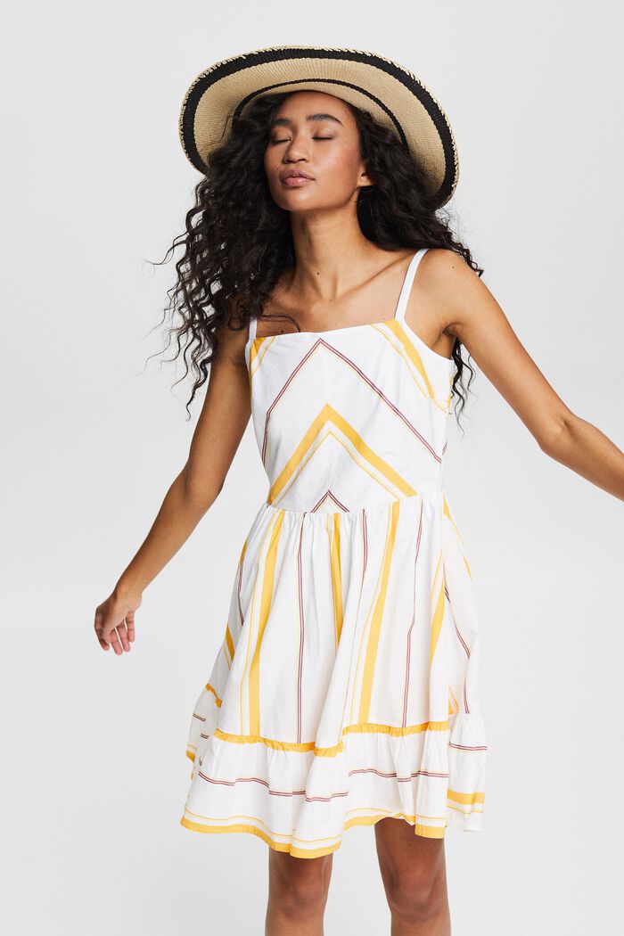 Šaty s vícebarevným proužkovaným vzorem, OFF WHITE, detail image number 5