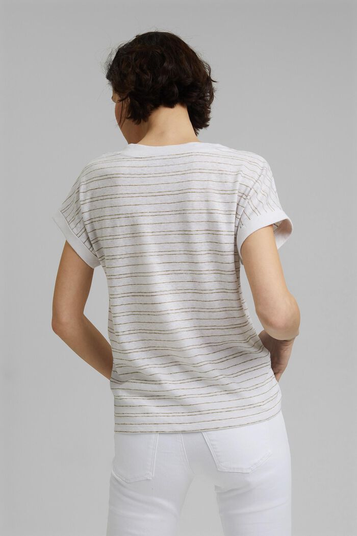 Bavlna/len: proužkované tričko, WHITE, detail image number 3