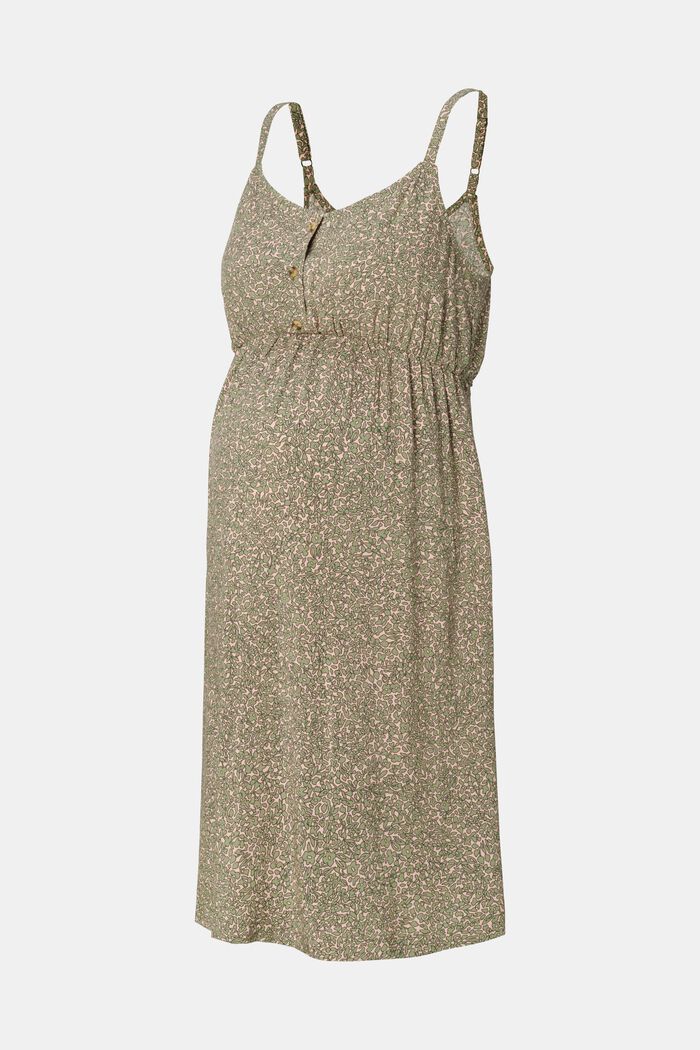 Vzorované midi šaty, REAL OLIVE, detail image number 0