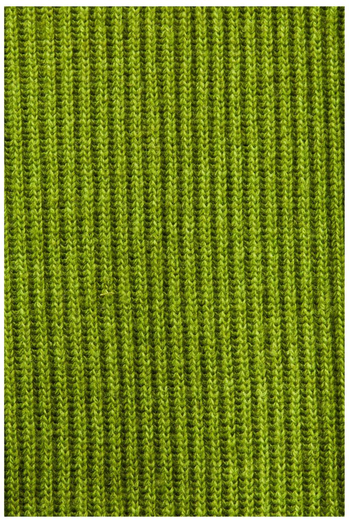 Vlněný svetr troyer z žebrové pleteniny, LEAF GREEN, detail image number 4