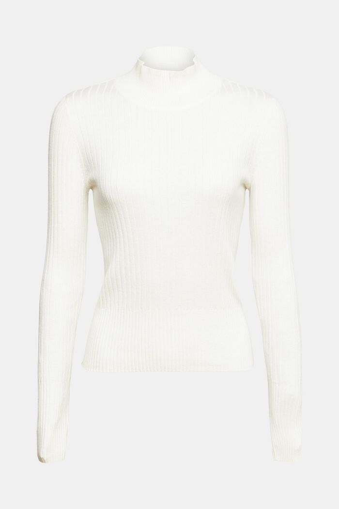 Pletený žebrový svetr, OFF WHITE, detail image number 2