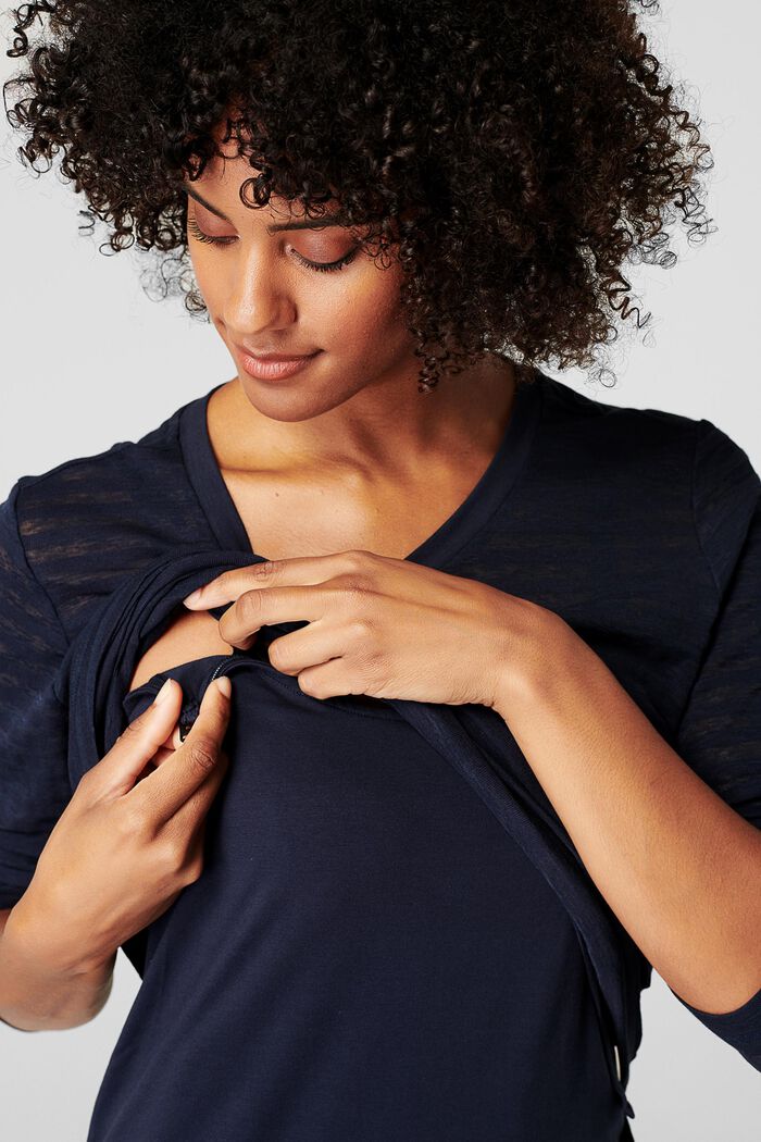 Vypalované tričko s dlouhým rukávem a funkcí pro kojení, NIGHT SKY BLUE, detail image number 1