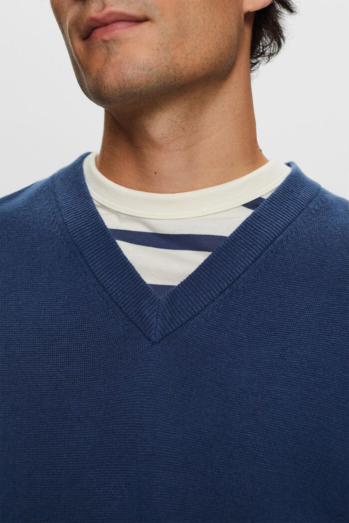 Basic pulovr se špičatým výstřihem, směs s vlnou, INK, detail image number 2