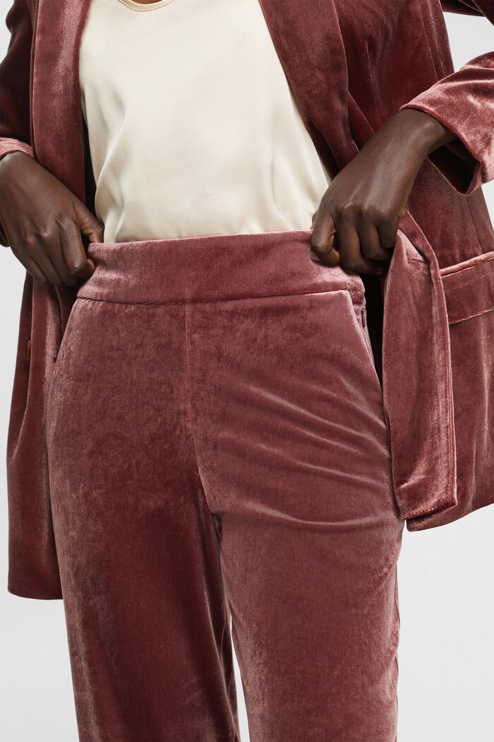 Sametové kalhoty s širokými nohavicemi, BORDEAUX RED, detail image number 2