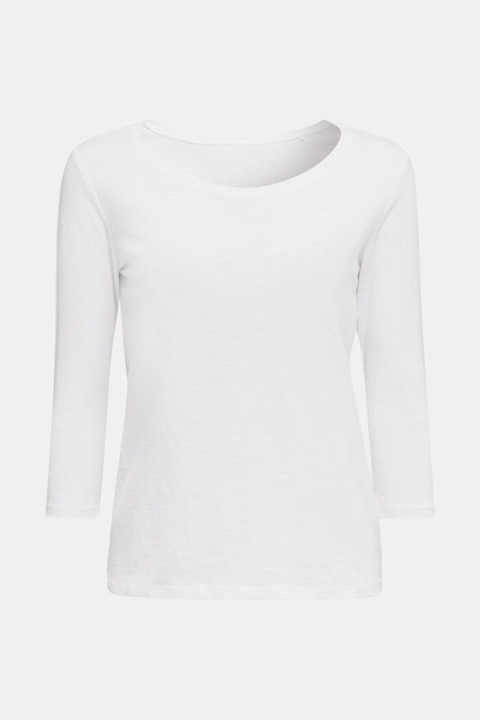 Bavlněné tričko se 3/4 rukávy, WHITE, detail image number 0