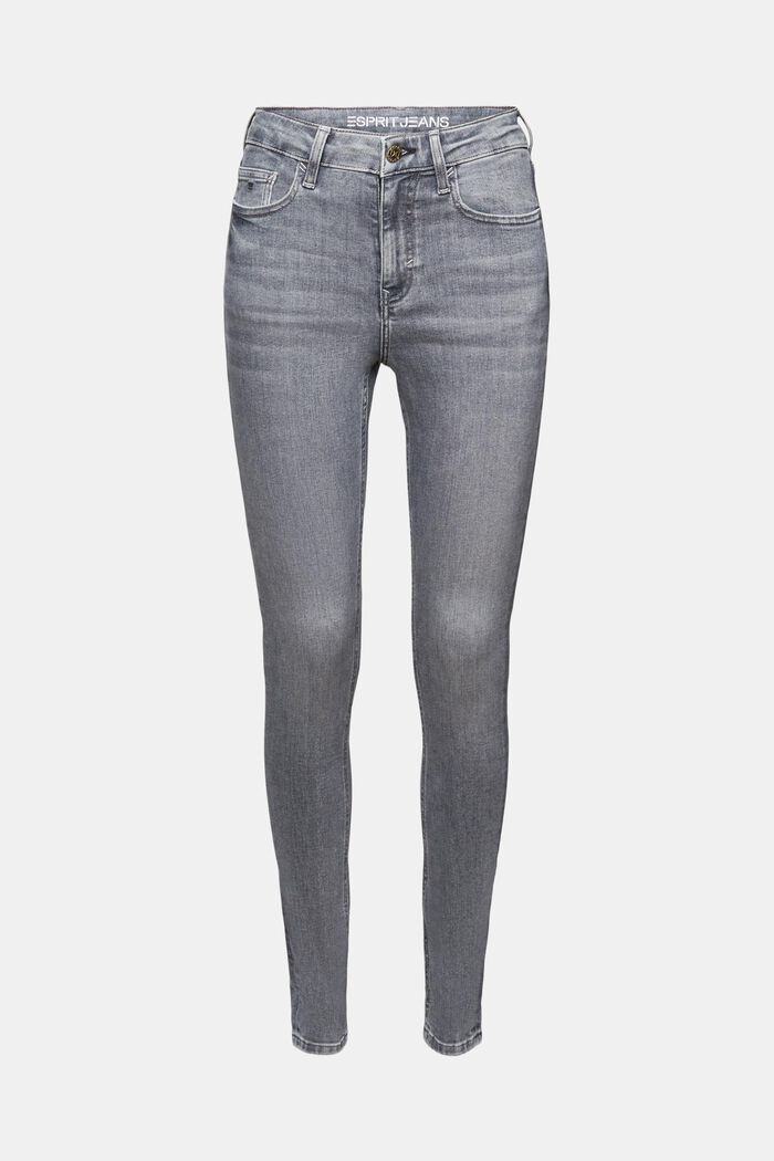 Skinny džíny s vysokým pasem, GREY MEDIUM WASHED, detail image number 7