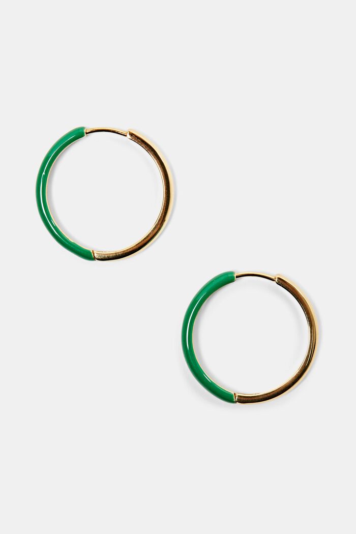 Mini kruhové náušnice ve dvou odstínech, GREEN, detail image number 0