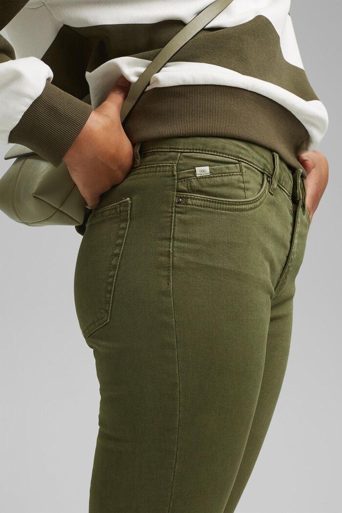 Capri kalhoty z bio bavlny, KHAKI GREEN, detail image number 2