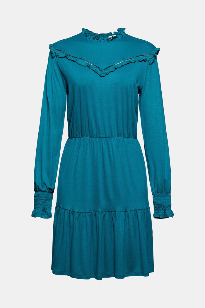 Žerzejové šaty s rýšky, LENZING™ ECOVERO™, EMERALD GREEN, detail image number 5