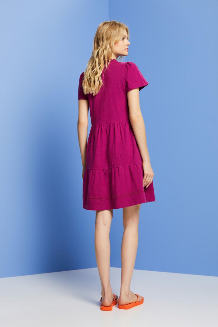 Krátké žerzejové šaty, 100% bavlna, DARK PINK, detail image number 3