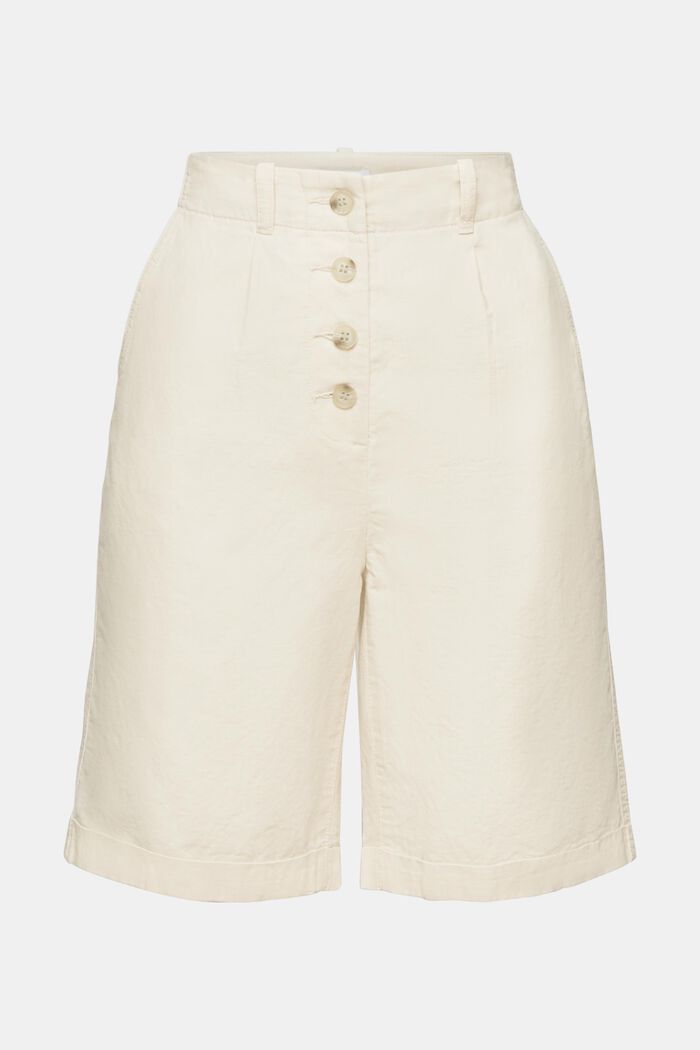 Šortky s kalhotovým rozparkem na knoflíky, CREAM BEIGE, detail image number 7