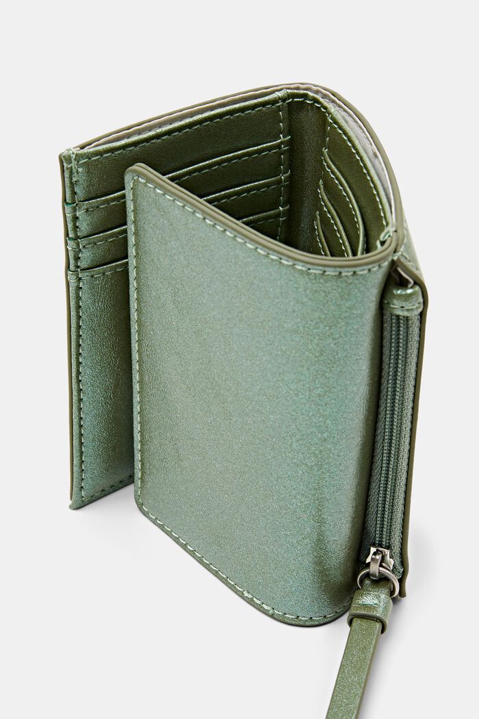 Lesklá peněženka s klopou, LIGHT AQUA GREEN, detail image number 3