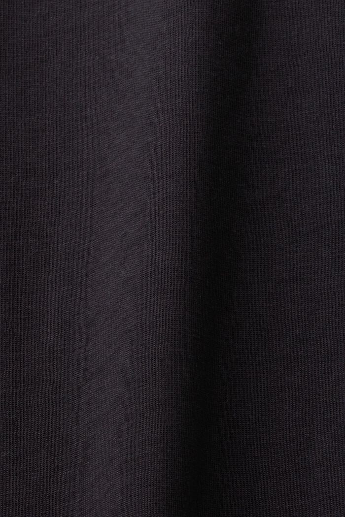 Žerzejové tričko s dlouhým rukávem, 100 % bavlna, BLACK, detail image number 4