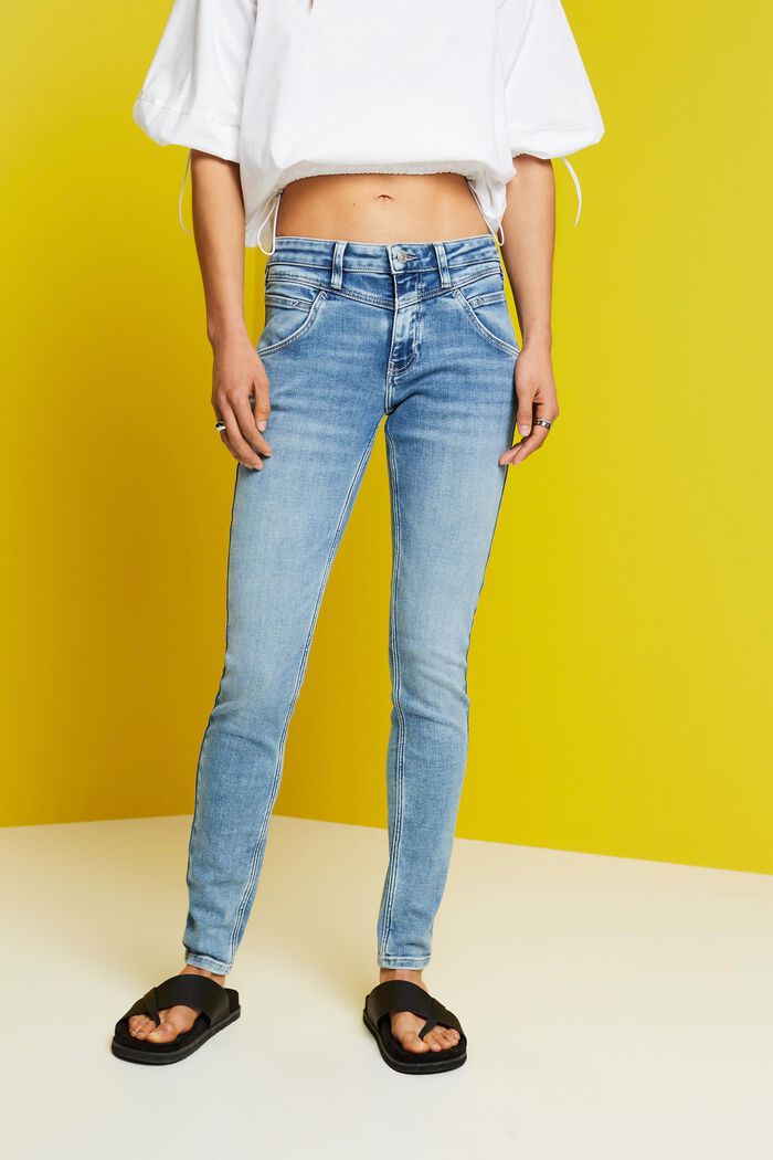 Skinny džíny z udržitelné bavlny, BLUE LIGHT WASHED, detail image number 0
