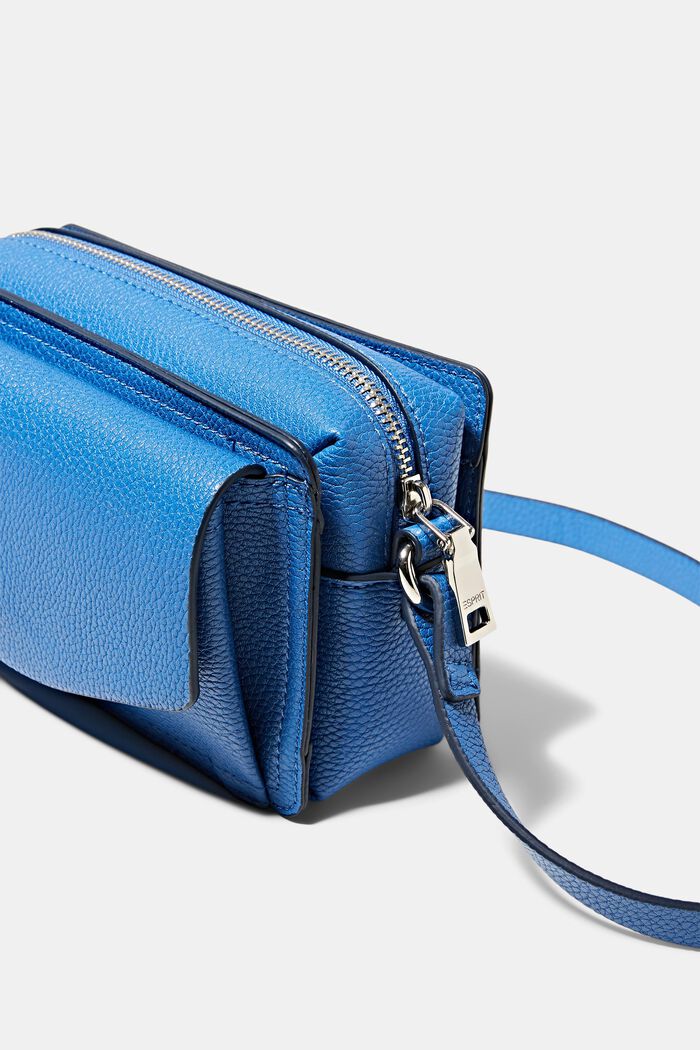 Malá kabelka přes rameno, se vzhledem kůže, BLUE, detail image number 1