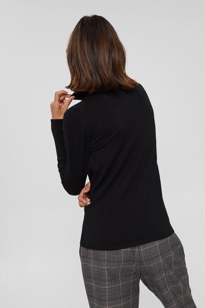 Basic pulovr s rolákovým límcem, LENZING™ ECOVERO™, BLACK, detail image number 3