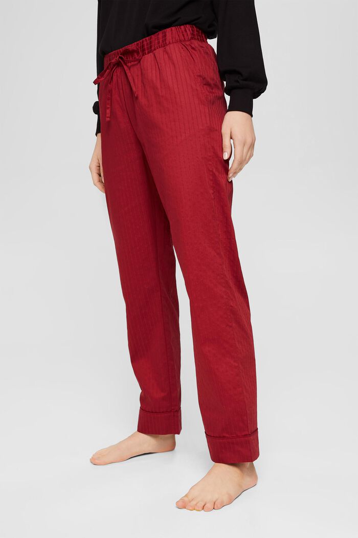 Pyžamové kalhoty ze 100% bavlny, CHERRY RED, detail image number 0
