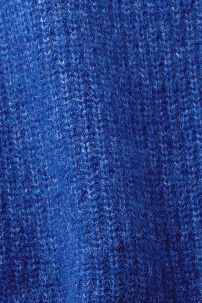 Po stranách otevřené pončo s nízkým rolákovým límcem, BRIGHT BLUE, detail image number 5