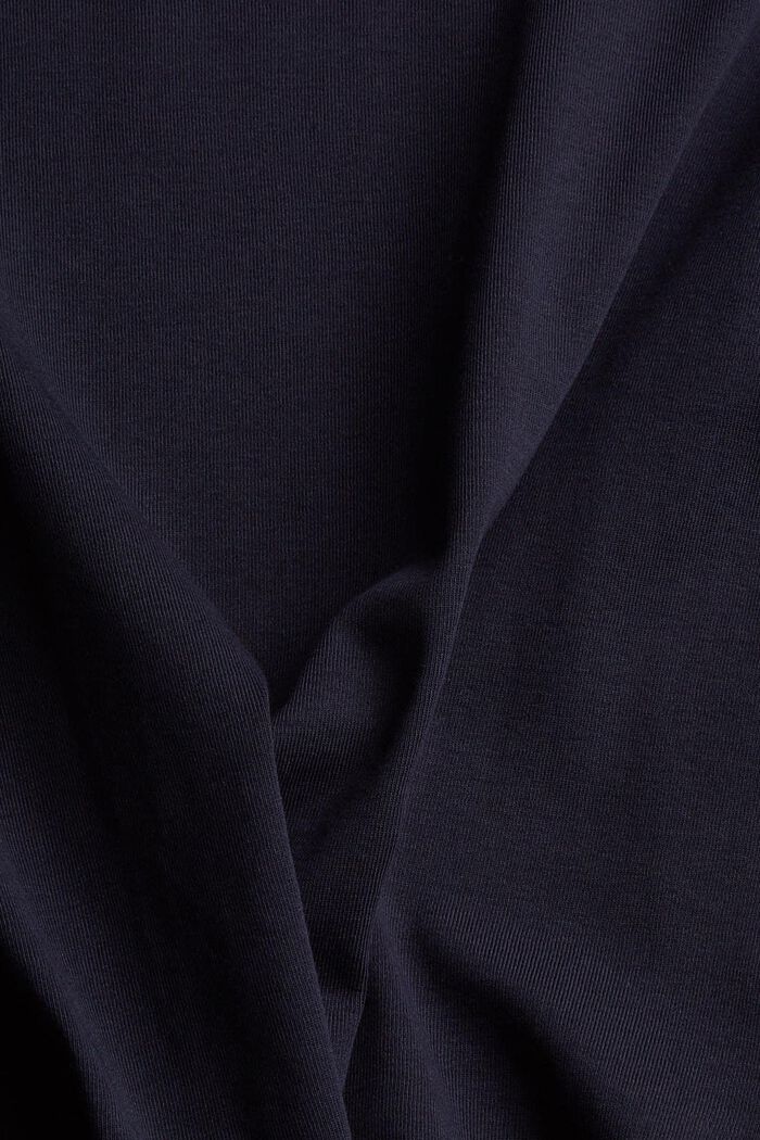 Tričko z bio bavlny, s ohrnutými manžetami, NAVY, detail image number 1
