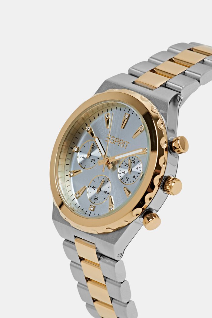 Multifunkční hodinky se zirkony, GOLD BICOLOUR, detail image number 1