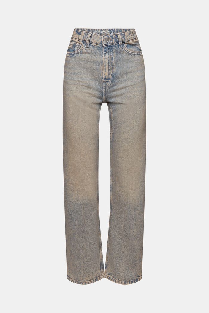 Retro džíny s rovnými straight nohavicemi a vysokým pasem, BLUE LIGHT WASHED, detail image number 7