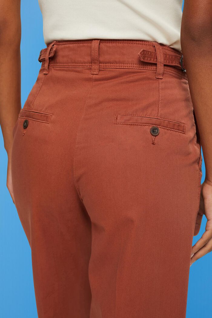 Chino kalhoty se širokými nohavicemi, RUST BROWN, detail image number 4