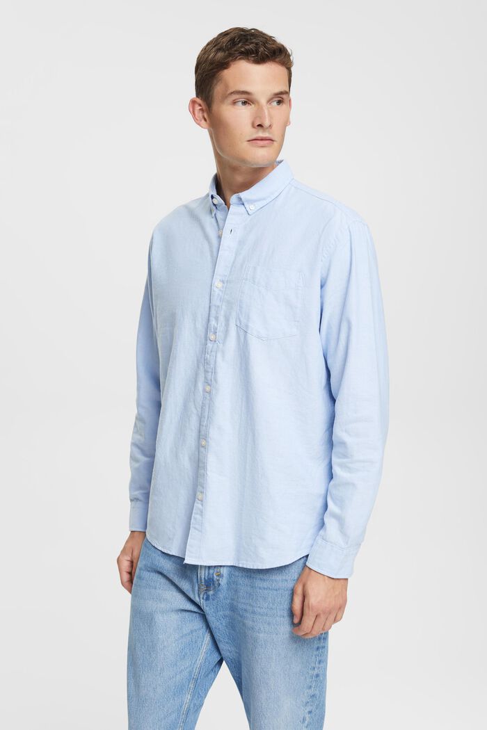 Propínací košile, 100% bavlna, LIGHT BLUE, overview