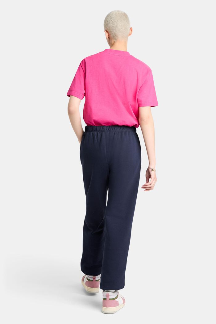Unisex teplákové flaušové kalhoty s logem, z bavlny, NAVY, detail image number 3