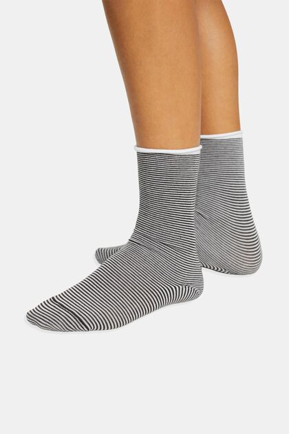Pruhované ponožky se srolovaným lemem, bio bavlna